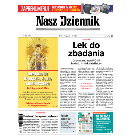 Nasz Dziennik z dnia 16.12.2020 wydanie PDF