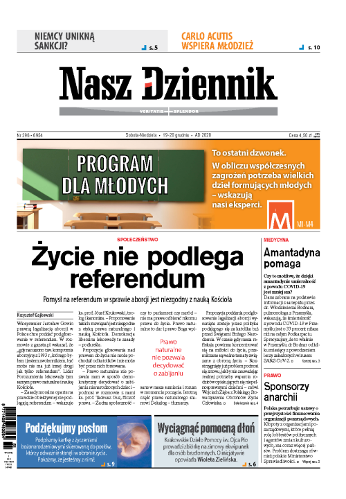 Nasz Dziennik z dnia 19.12.2020 wydanie PDF