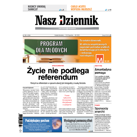 Nasz Dziennik z dnia 19.12.2020 wydanie PDF