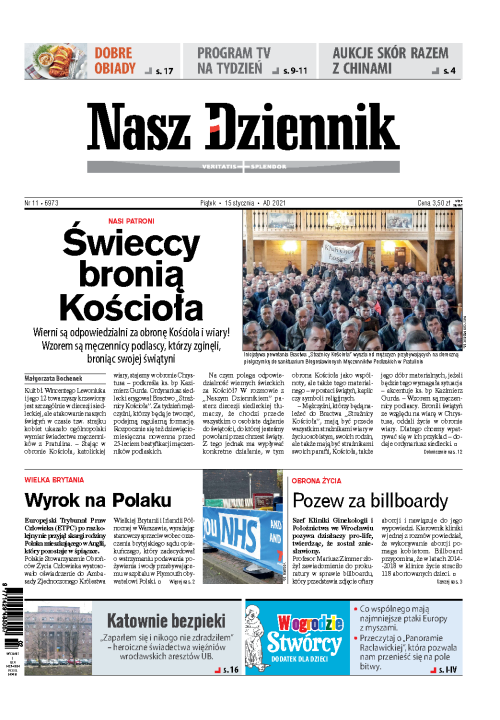 Nasz Dziennik z dnia 15.01.2021 wydanie PDF
