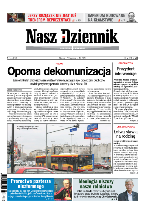 Nasz Dziennik z dnia 19.01.2021 wydanie PDF