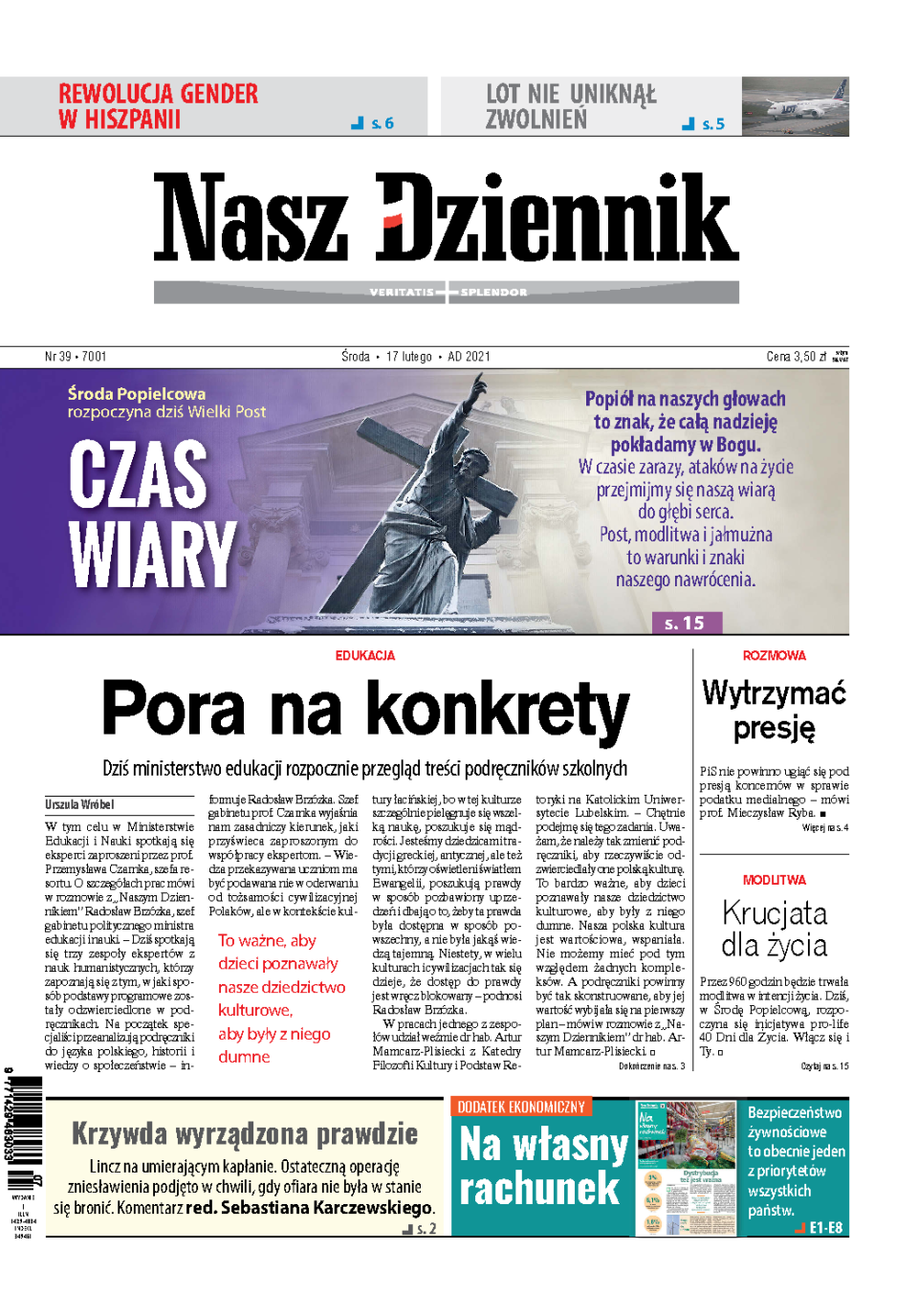 Nasz Dziennik z dnia 17.02.2021 wydanie PDF