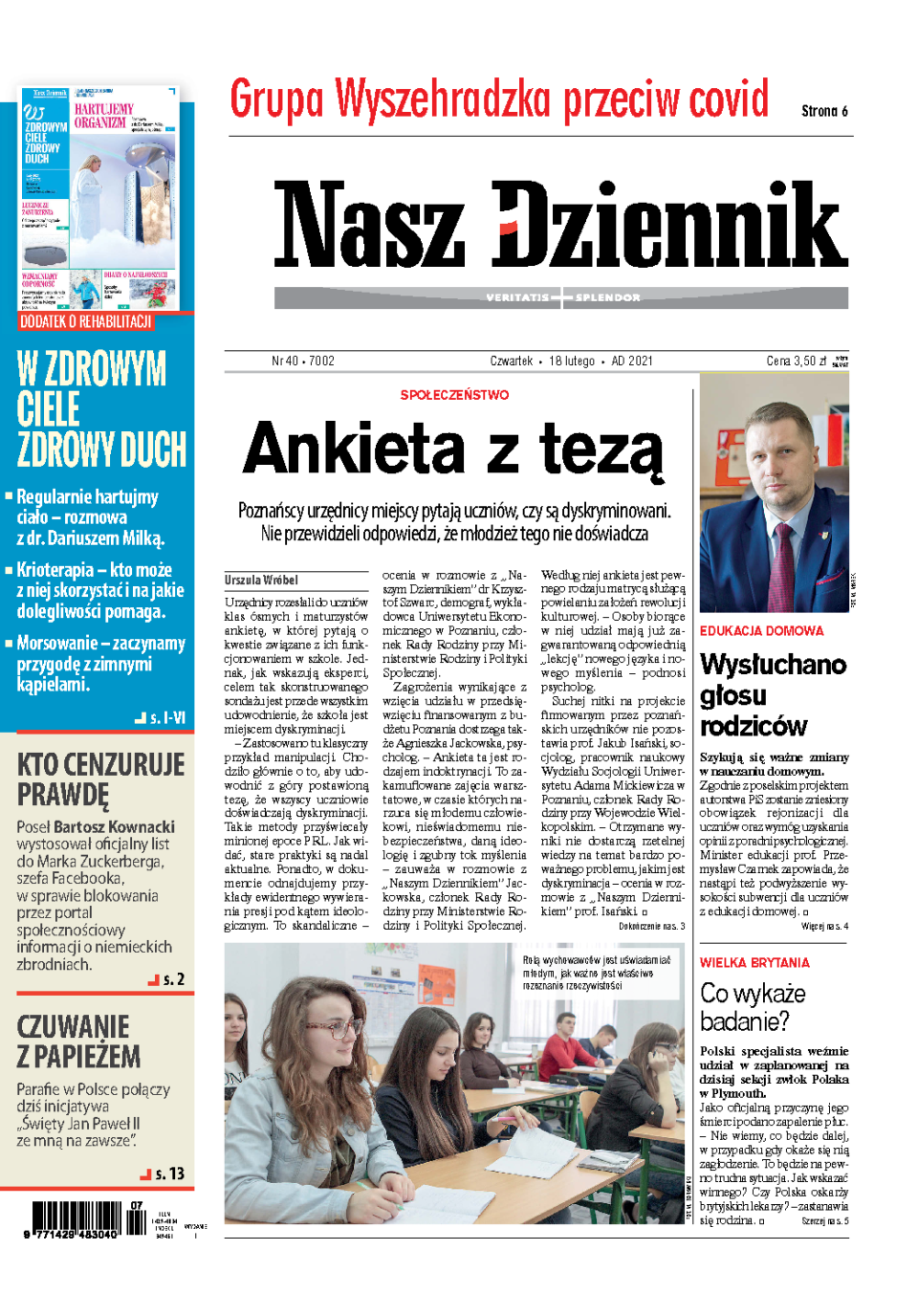 Nasz Dziennik z dnia 18.02.2021 wydanie PDF