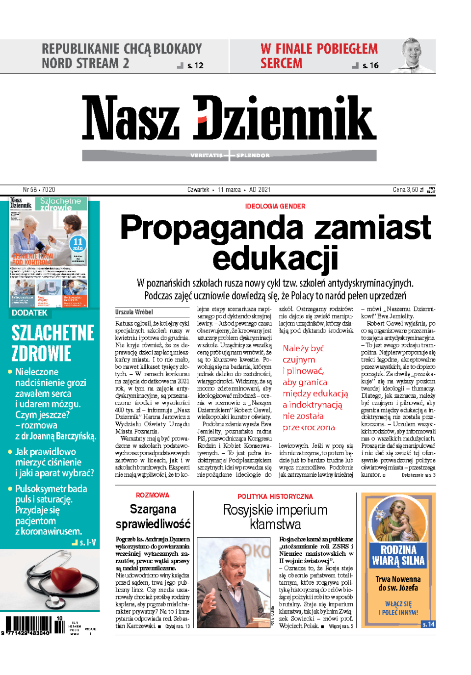 Nasz Dziennik z dnia 11.03.2021 wydanie PDF