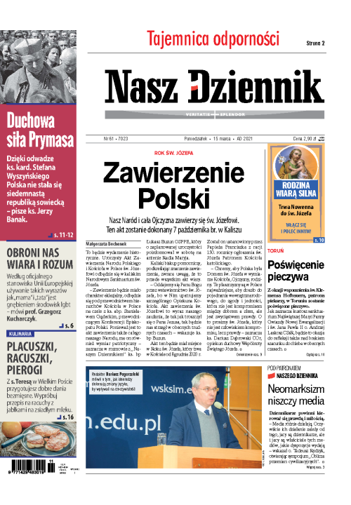 Nasz Dziennik z dnia 15.03.2021 wydanie PDF