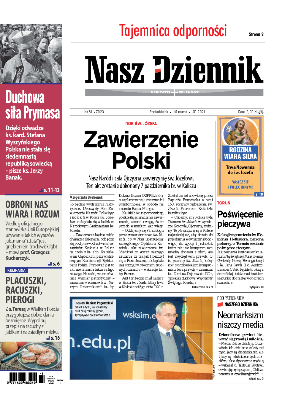 Nasz Dziennik z dnia 15.03.2021 wydanie PDF