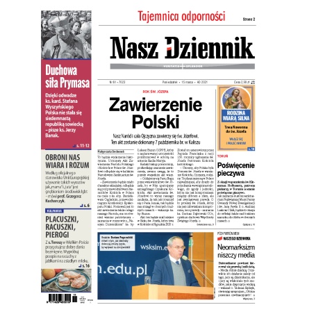 Nasz Dziennik z dnia 15.03.2021 wydanie PDF
