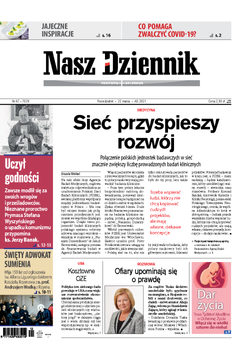 Nasz Dziennik z dnia 22.03.2021 wydanie PDF