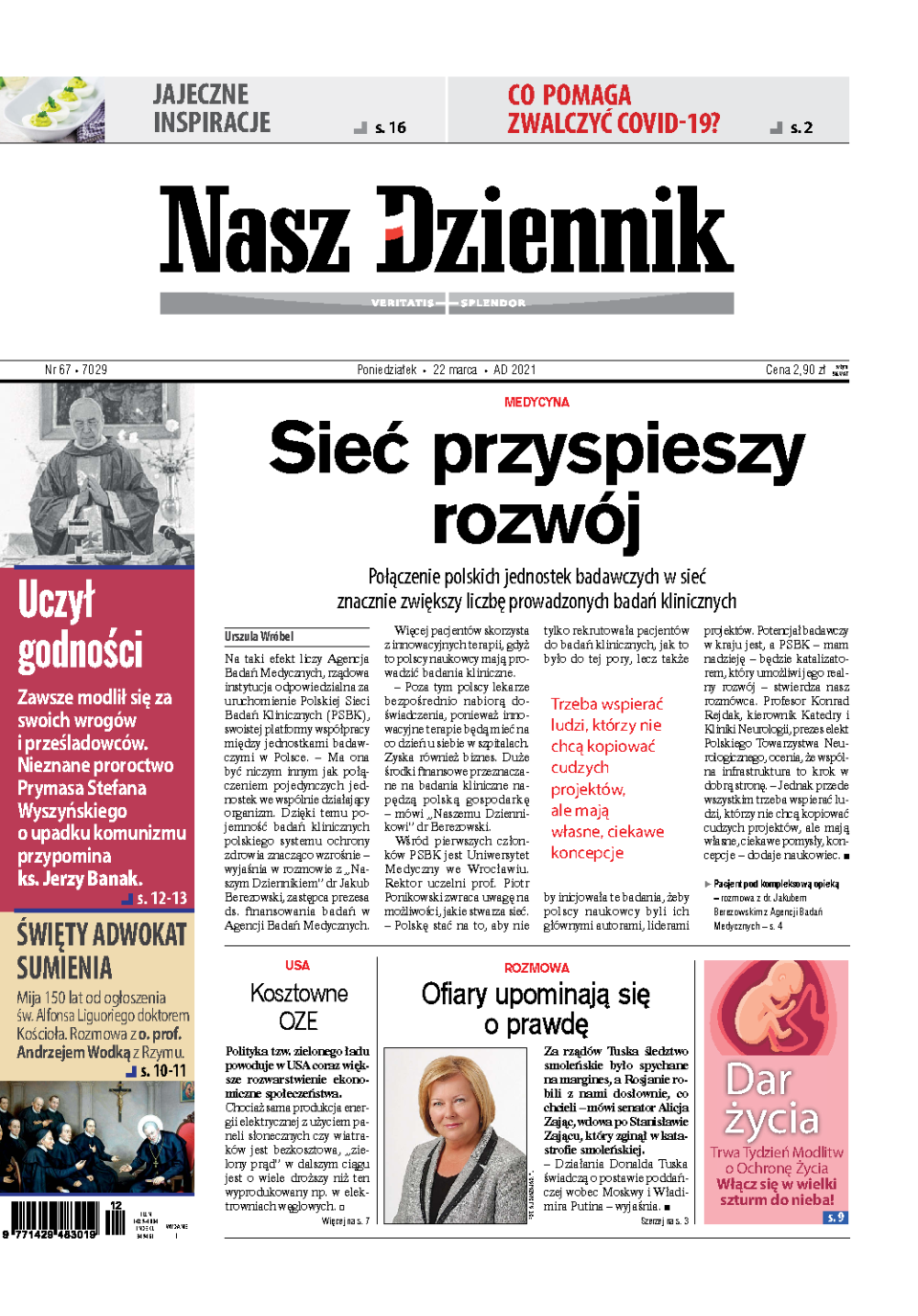 Nasz Dziennik z dnia 22.03.2021 wydanie PDF