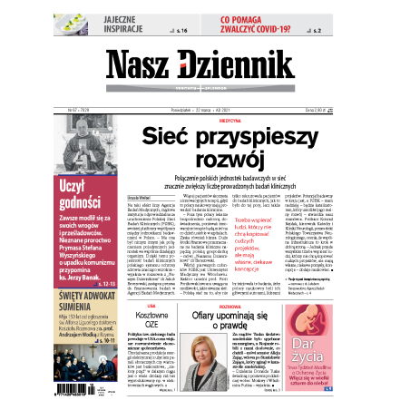 Nasz Dziennik z dnia 22.03.2021 wydanie PDF