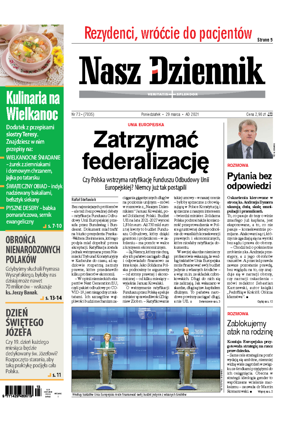 Nasz Dziennik z dnia 29.03.2021 wydanie PDF