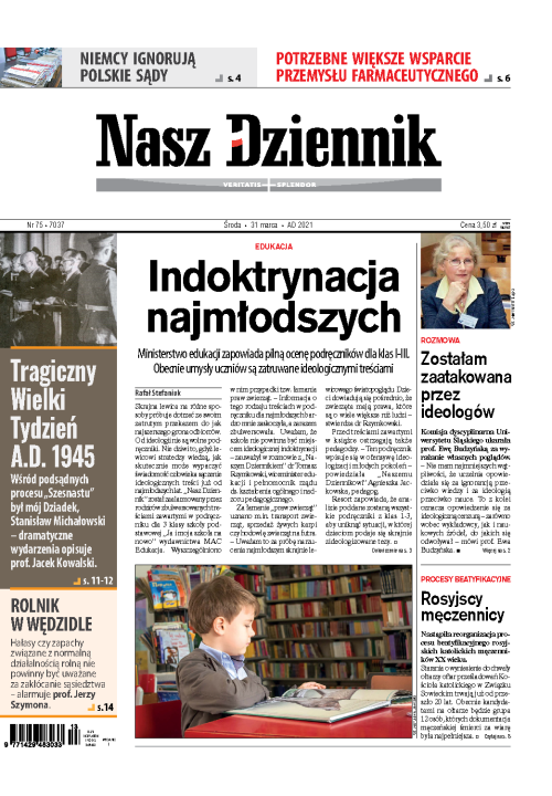 Nasz Dziennik z dnia 31.03.2021 wydanie PDF