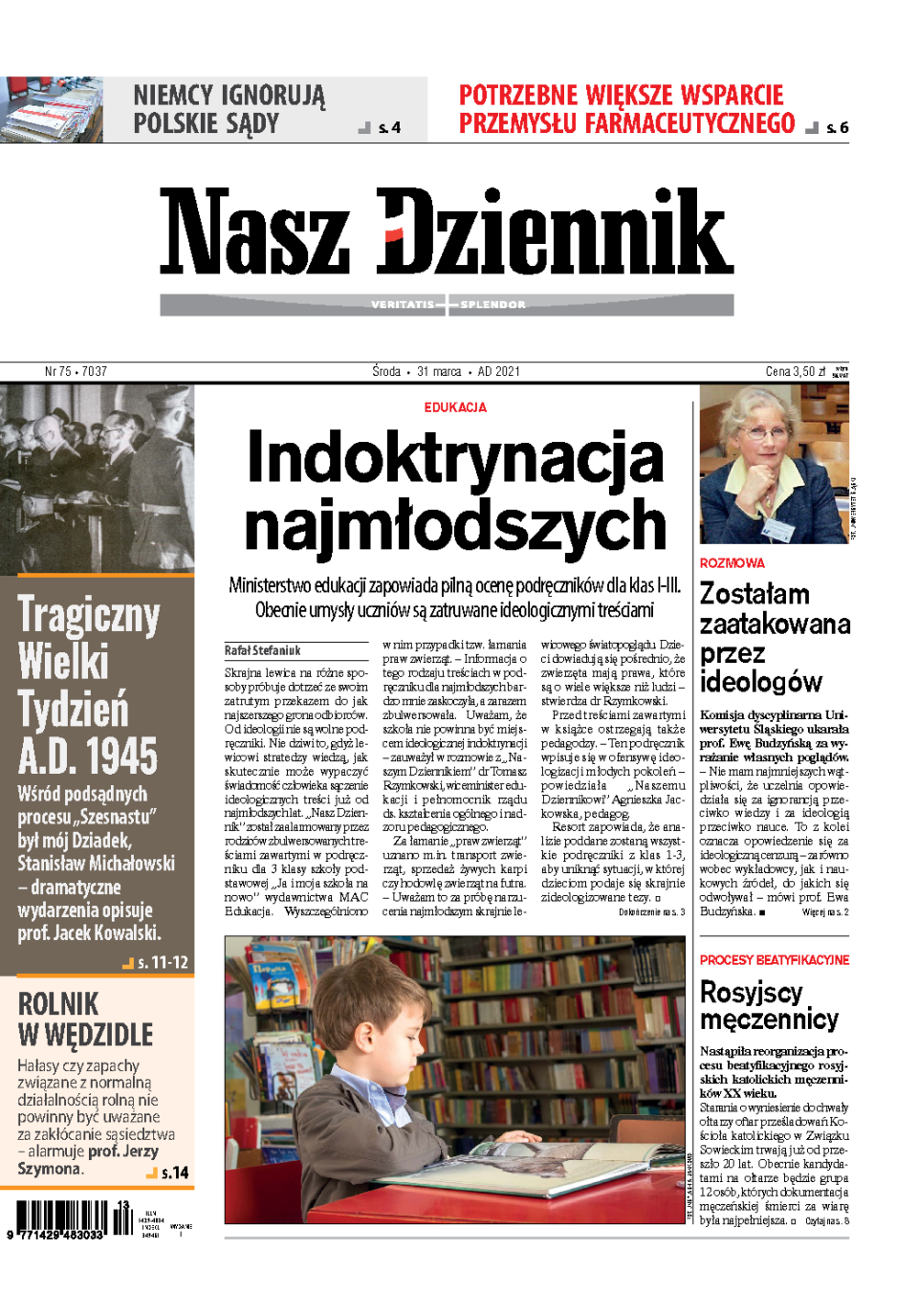 Nasz Dziennik z dnia 31.03.2021 wydanie PDF