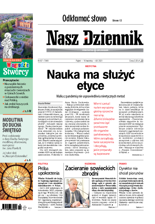 Nasz Dziennik z dnia 16.04.2021 wydanie PDF