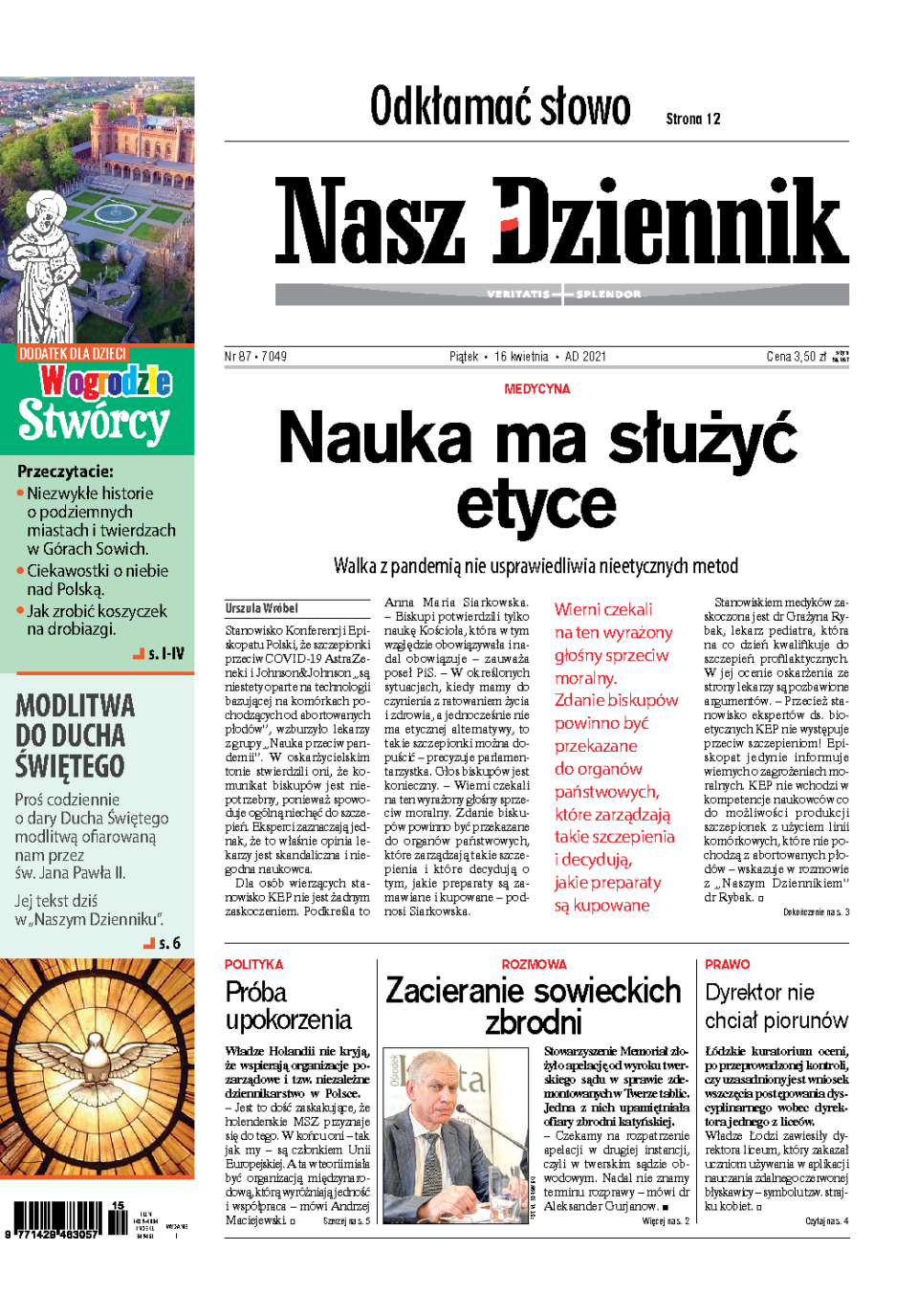 Nasz Dziennik z dnia 16.04.2021 wydanie PDF