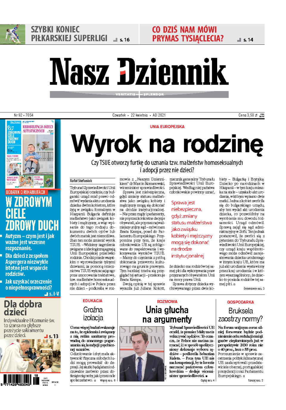 Nasz Dziennik z dnia 22.04.2021 wydanie PDF
