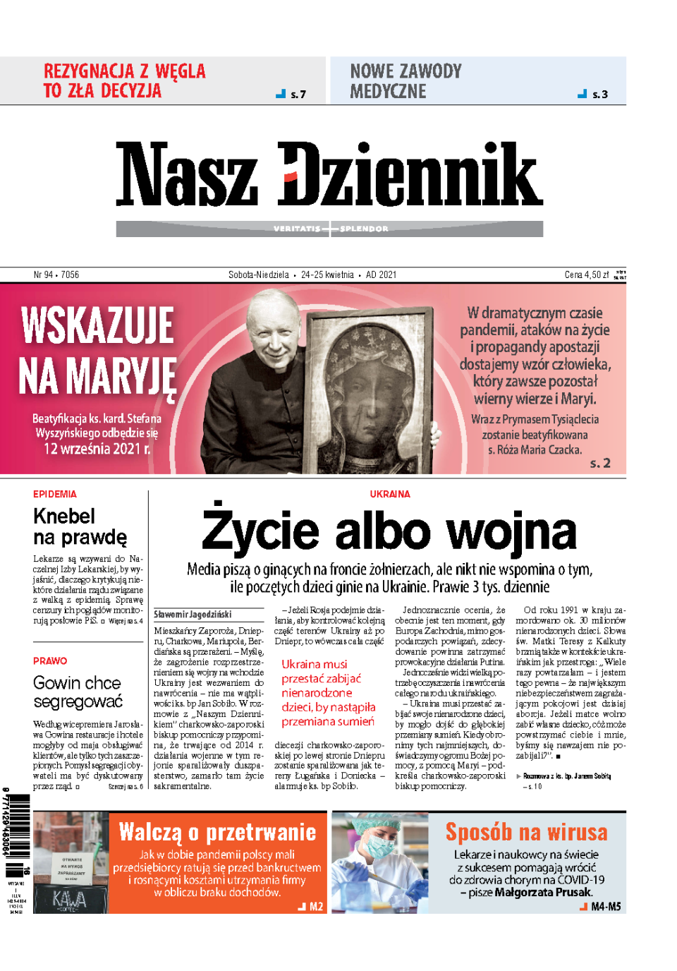 Nasz Dziennik z dnia 24.04.2021 wydanie PDF