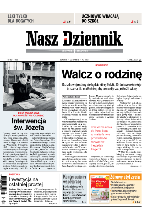 Nasz Dziennik z dnia 29.04.2021 wydanie PDF