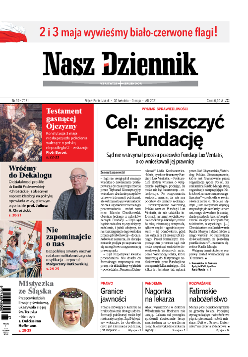 Nasz Dziennik z dnia 30.04.2021 wydanie PDF