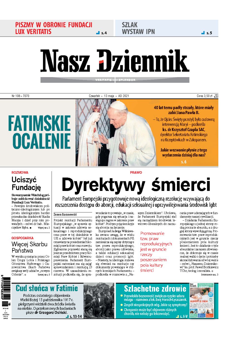 Nasz Dziennik z dnia 13.05.2021 wydanie PDF
