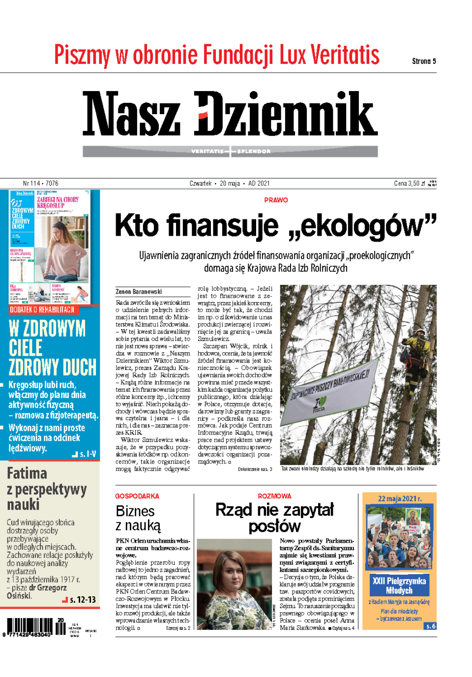 Nasz Dziennik z dnia 20.05.2021 wydanie PDF