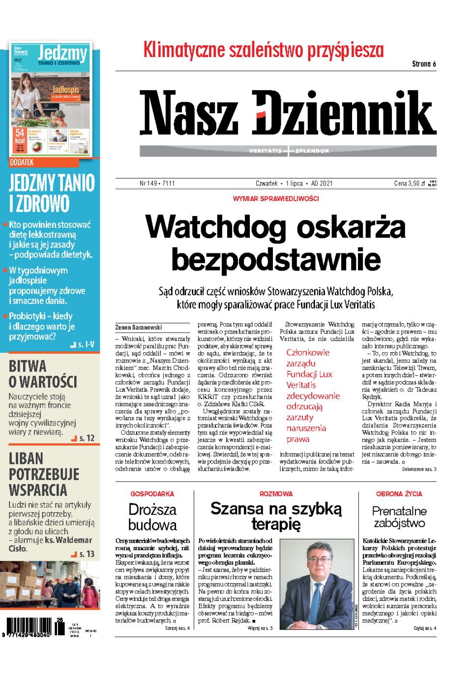 Nasz Dziennik z dnia 01.07.2021 wydanie PDF