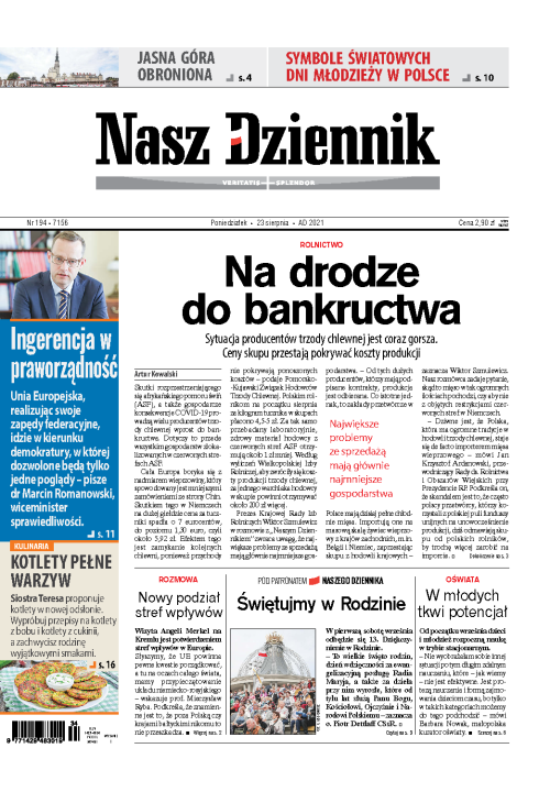 Nasz Dziennik z dnia 23.08.2021 wydanie PDF