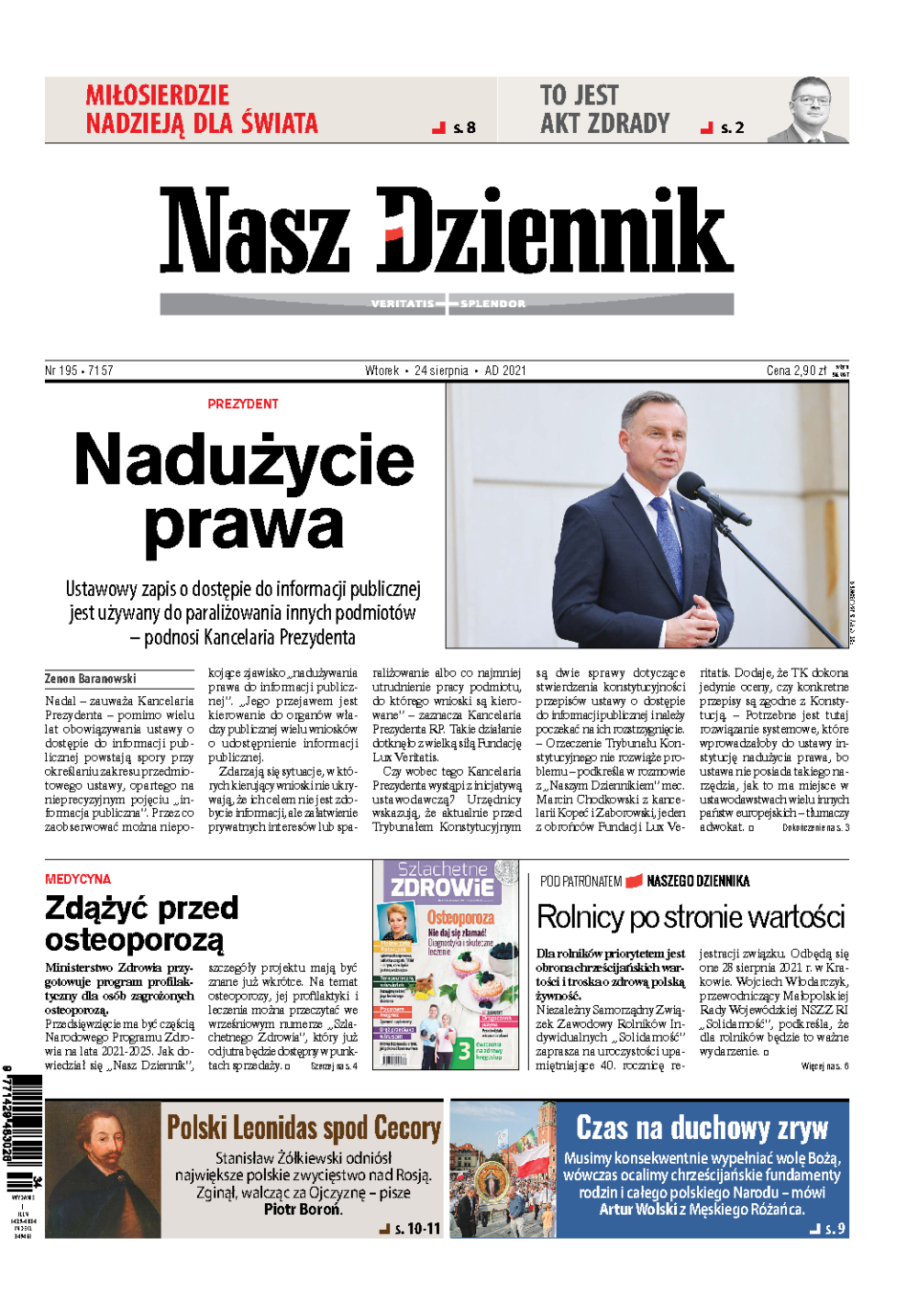 Nasz Dziennik z dnia 24.08.2021 wydanie PDF