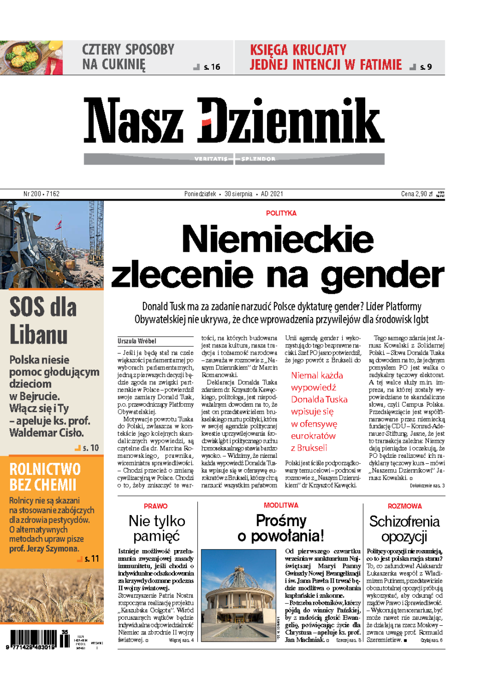 Nasz Dziennik z dnia 30.08.2021 wydanie PDF