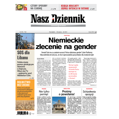 Nasz Dziennik z dnia 30.08.2021 wydanie PDF