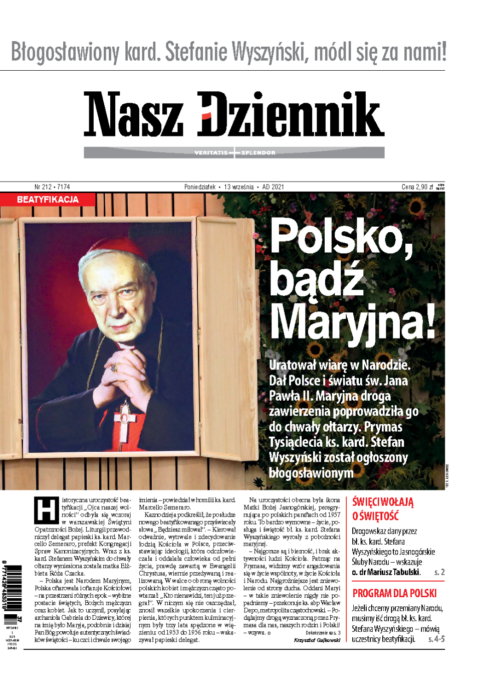 Nasz Dziennik z dnia 13.09.2021 wydanie PDF