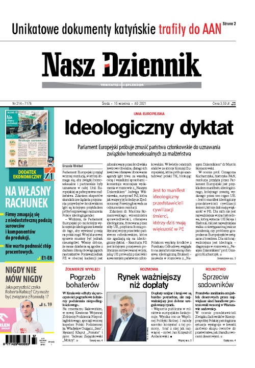 Nasz Dziennik z dnia 15.09.2021 wydanie PDF