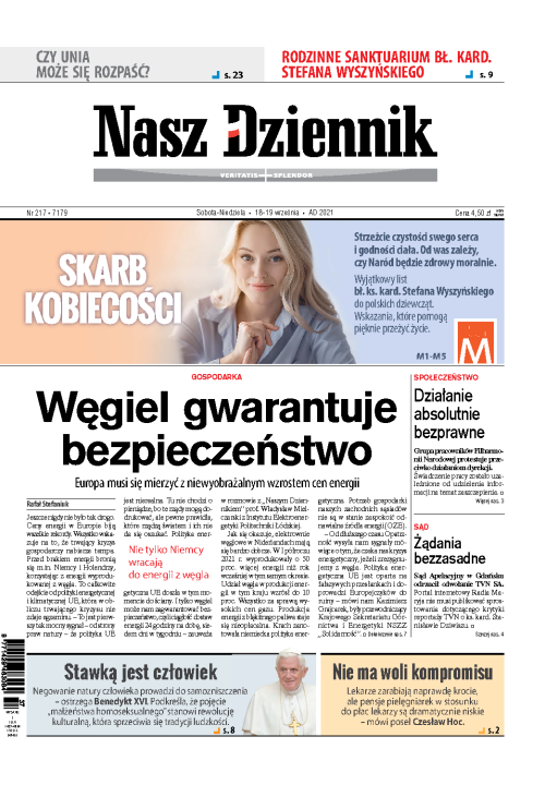 Nasz Dziennik z dnia 18.09.2021 wydanie PDF