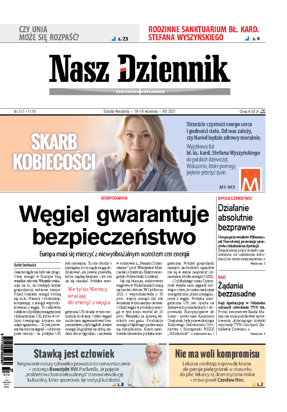 Nasz Dziennik z dnia 18.09.2021 wydanie PDF
