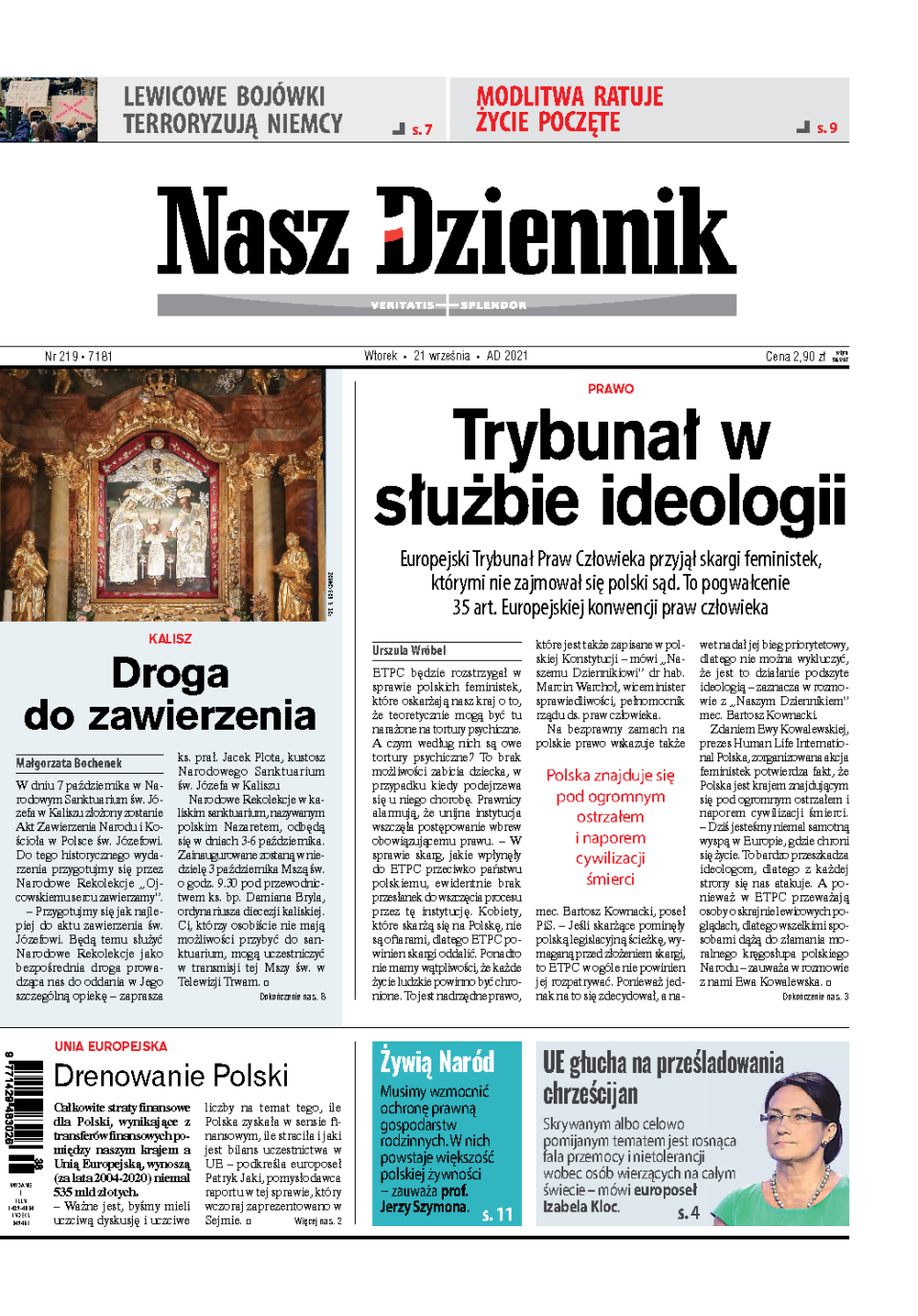 Nasz Dziennik z dnia 21.09.2021 wydanie PDF