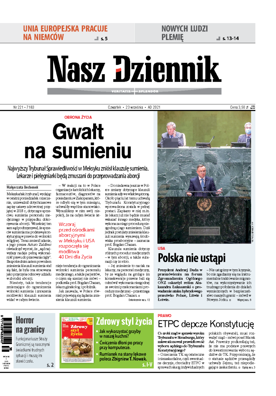 Nasz Dziennik z dnia 23.09.2021 wydanie PDF