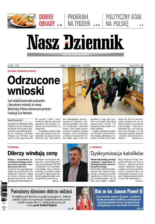 Nasz Dziennik z dnia 15.10.2021 wydanie PDF