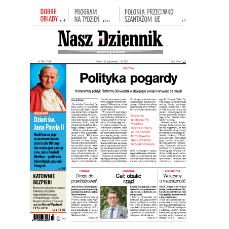 Nasz Dziennik z dnia 22.10.2021 wydanie PDF