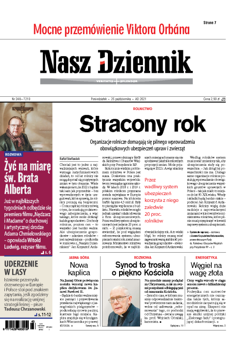 Nasz Dziennik z dnia 25.10.2021 wydanie PDF