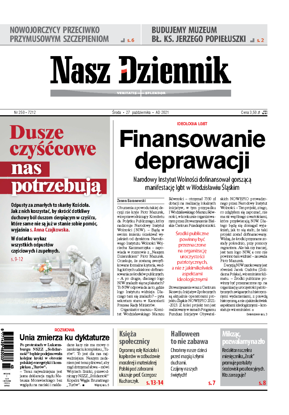 Nasz Dziennik z dnia 27.10.2021 wydanie PDF
