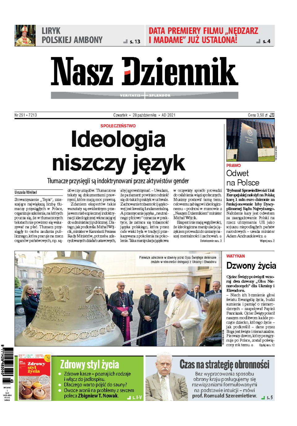Nasz Dziennik z dnia 28.10.2021 wydanie PDF