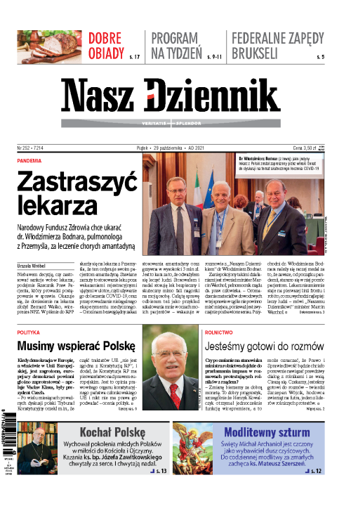 Nasz Dziennik z dnia 29.10.2021 wydanie PDF