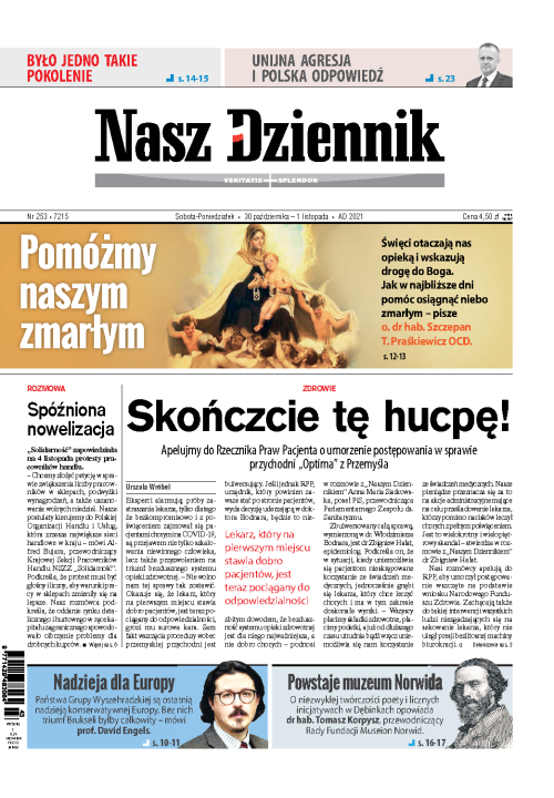 Nasz Dziennik z dnia 30.10.2021 wydanie PDF