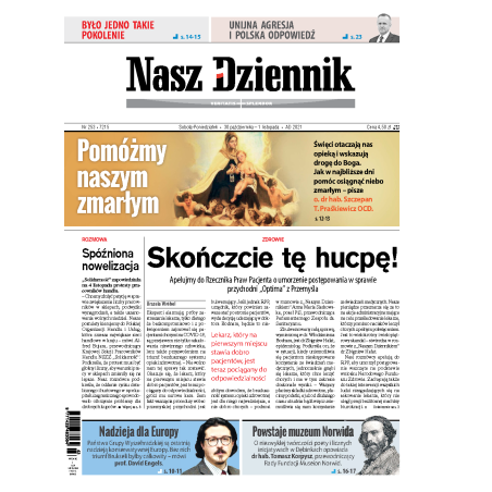 Nasz Dziennik z dnia 30.10.2021 wydanie PDF