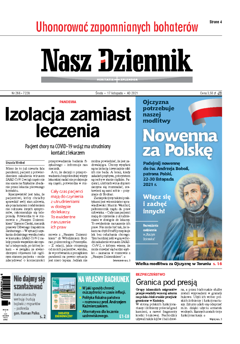 Nasz Dziennik z dnia 17.11.2021 wydanie PDF