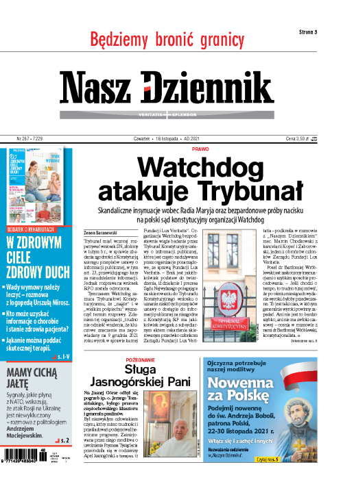 Nasz Dziennik z dnia 18.11.2021 wydanie PDF