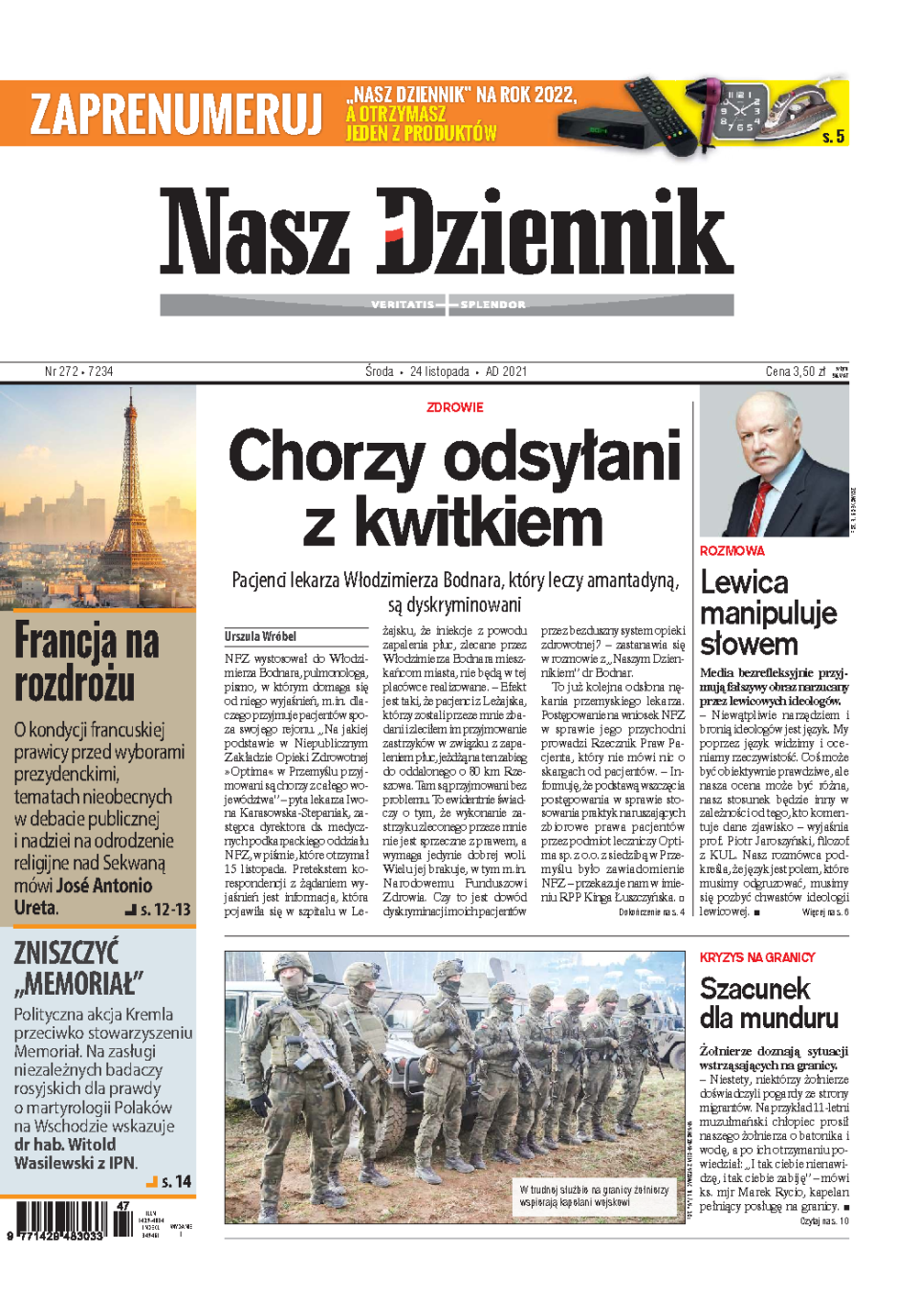 Nasz Dziennik z dnia 24.11.2021 wydanie PDF