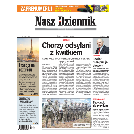 Nasz Dziennik z dnia 24.11.2021 wydanie PDF