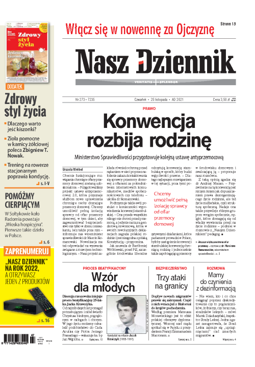 Nasz Dziennik z dnia 25.11.2021 wydanie PDF