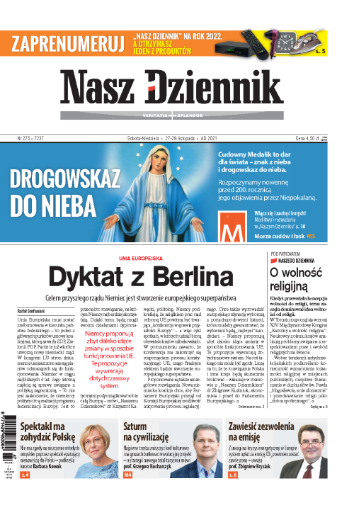 Nasz Dziennik z dnia 27.11.2021 wydanie PDF